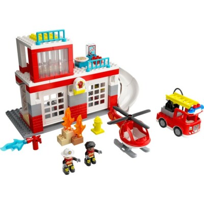 Fire Station & Helicopter 1-3 Years - LEGO Toys - ლეგოს სათამაშოები