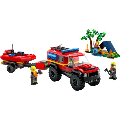 4×4 Fire Truck with Rescue Boat სახანძრო - LEGO Toys - ლეგოს სათამაშოები