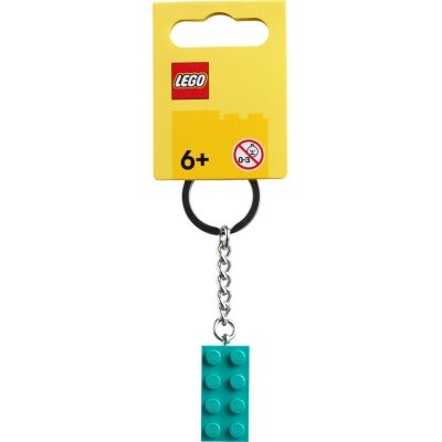 Bright Bluish Green 2x4 Stud Key Chain